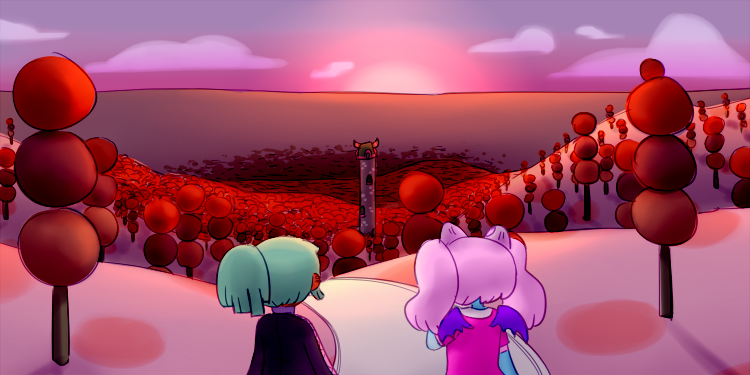 Nada and Taffy in the Red Forest